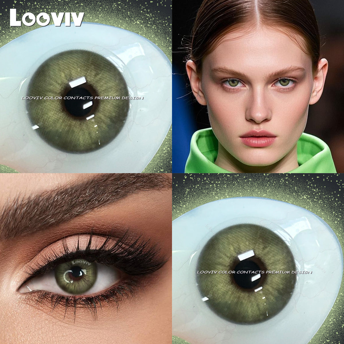 Looviv Rome Times Green  Colored Contact Lenses For Women