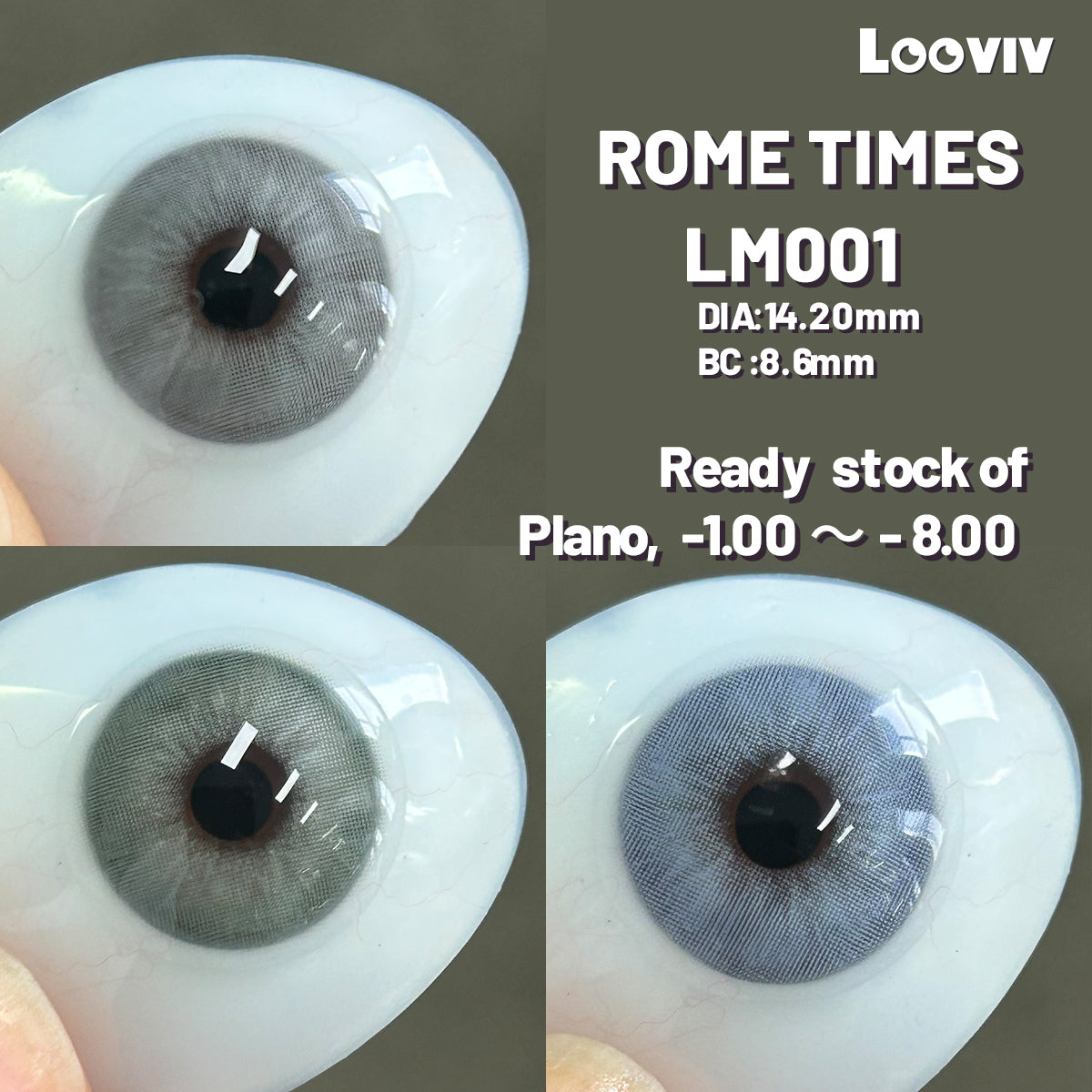 Looviv Rome Times Green  Colored Contact Lenses For Men