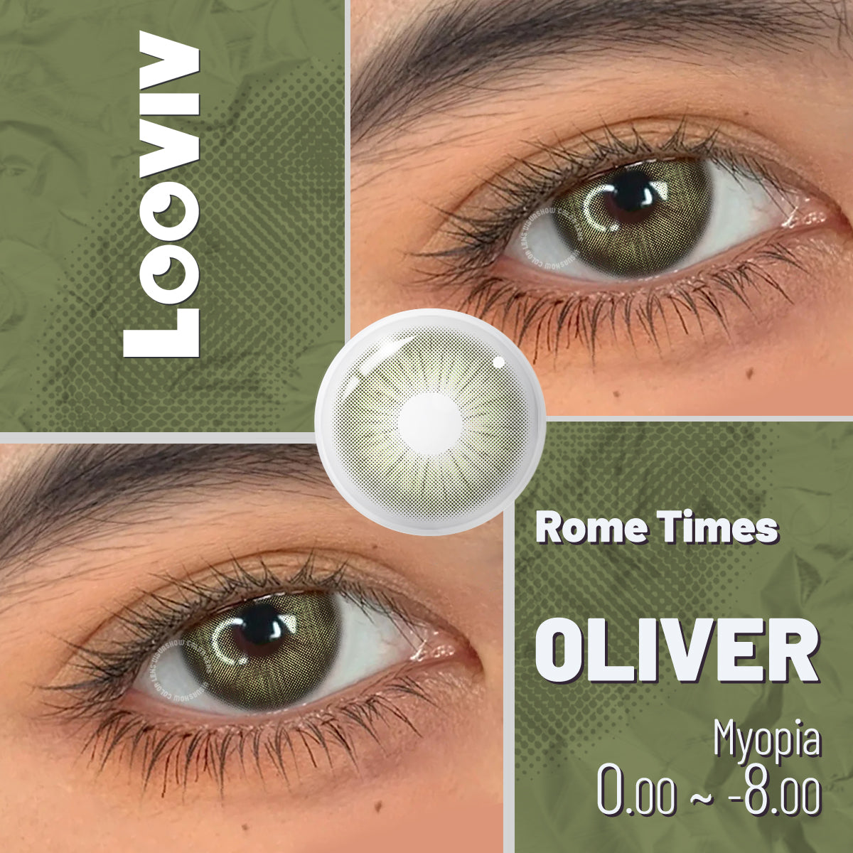 Looviv Rome Times Green  Colored Contact Lenses For Men