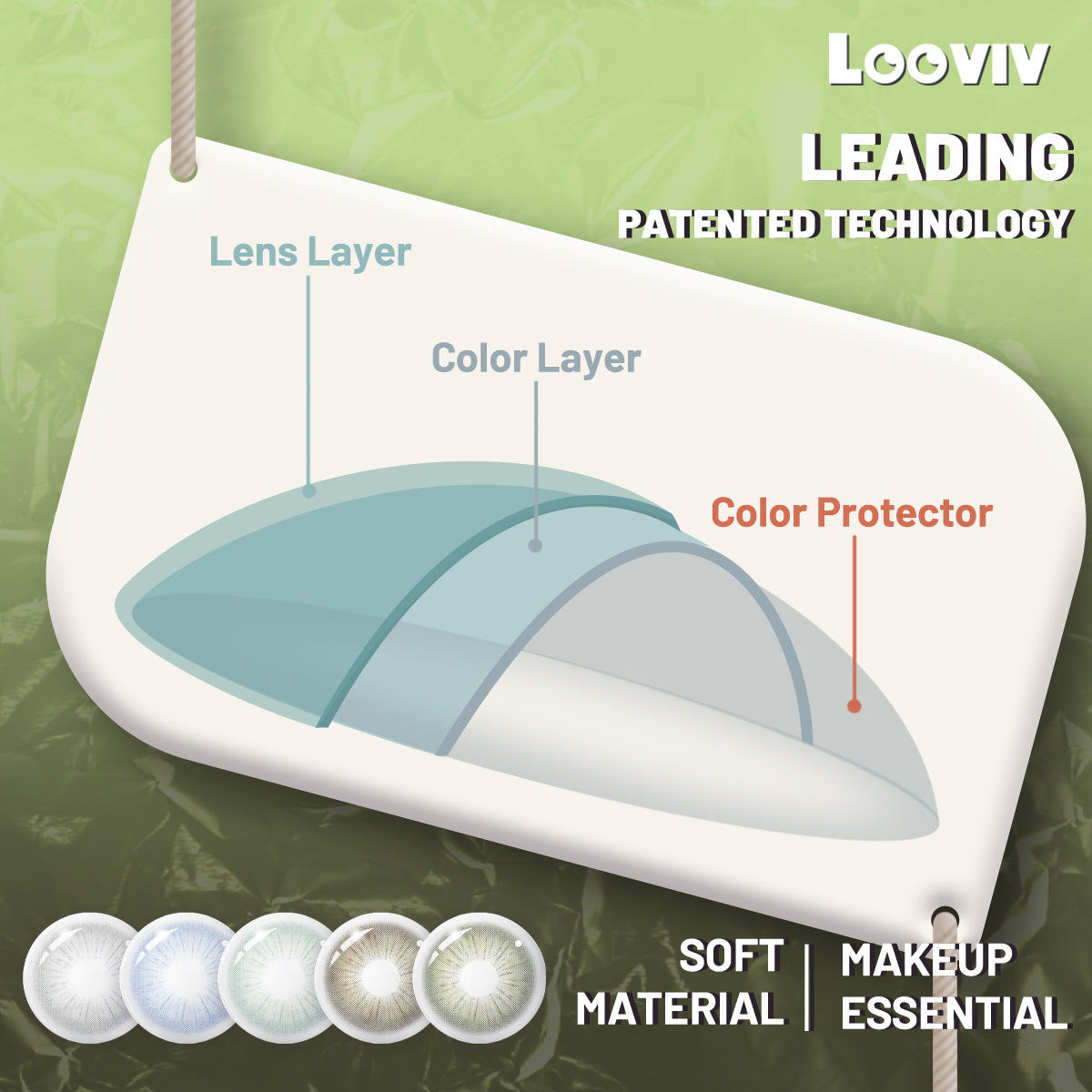 Looviv Rome Times Green  Colored Contact Lenses For Men