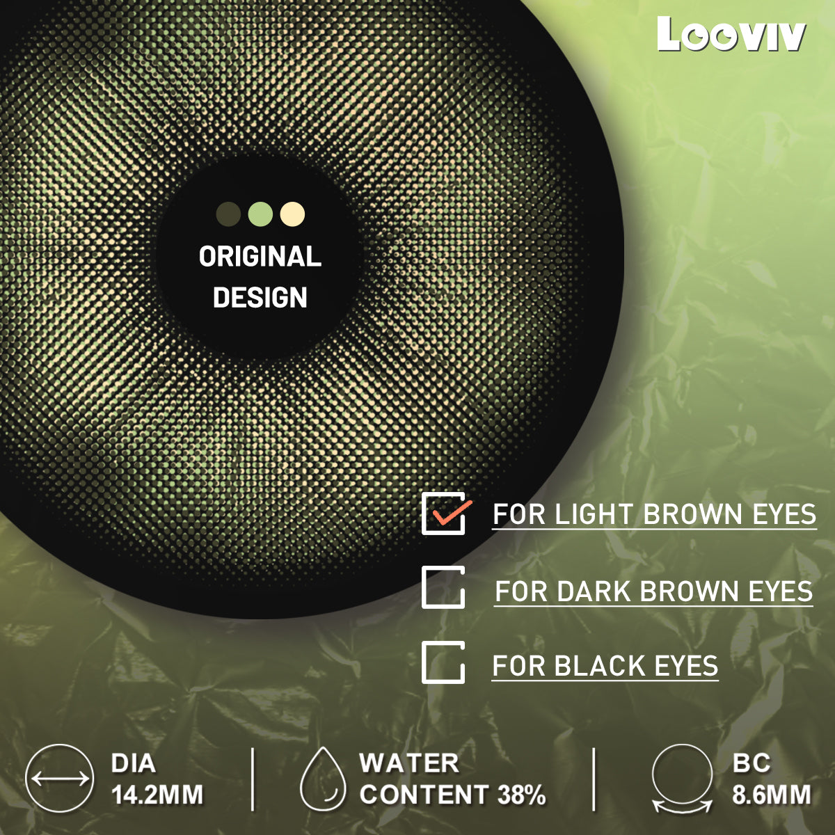 Looviv Rome Times Green  Colored Contact Lenses For Men